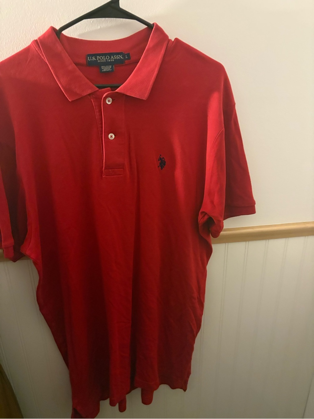 U.S. Polo Assn. Men’s Large Red 100% Cotton Polo Shirt